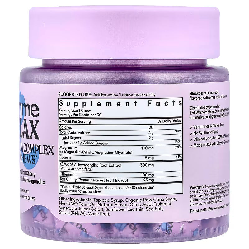 Lemme Relax Magnesium Complex Soft Chews