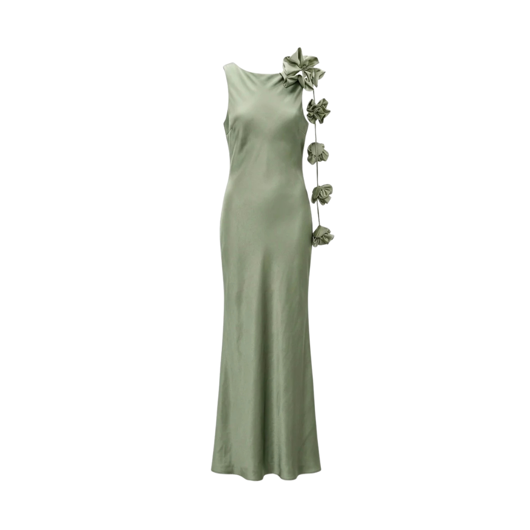 Green Flowers Dress