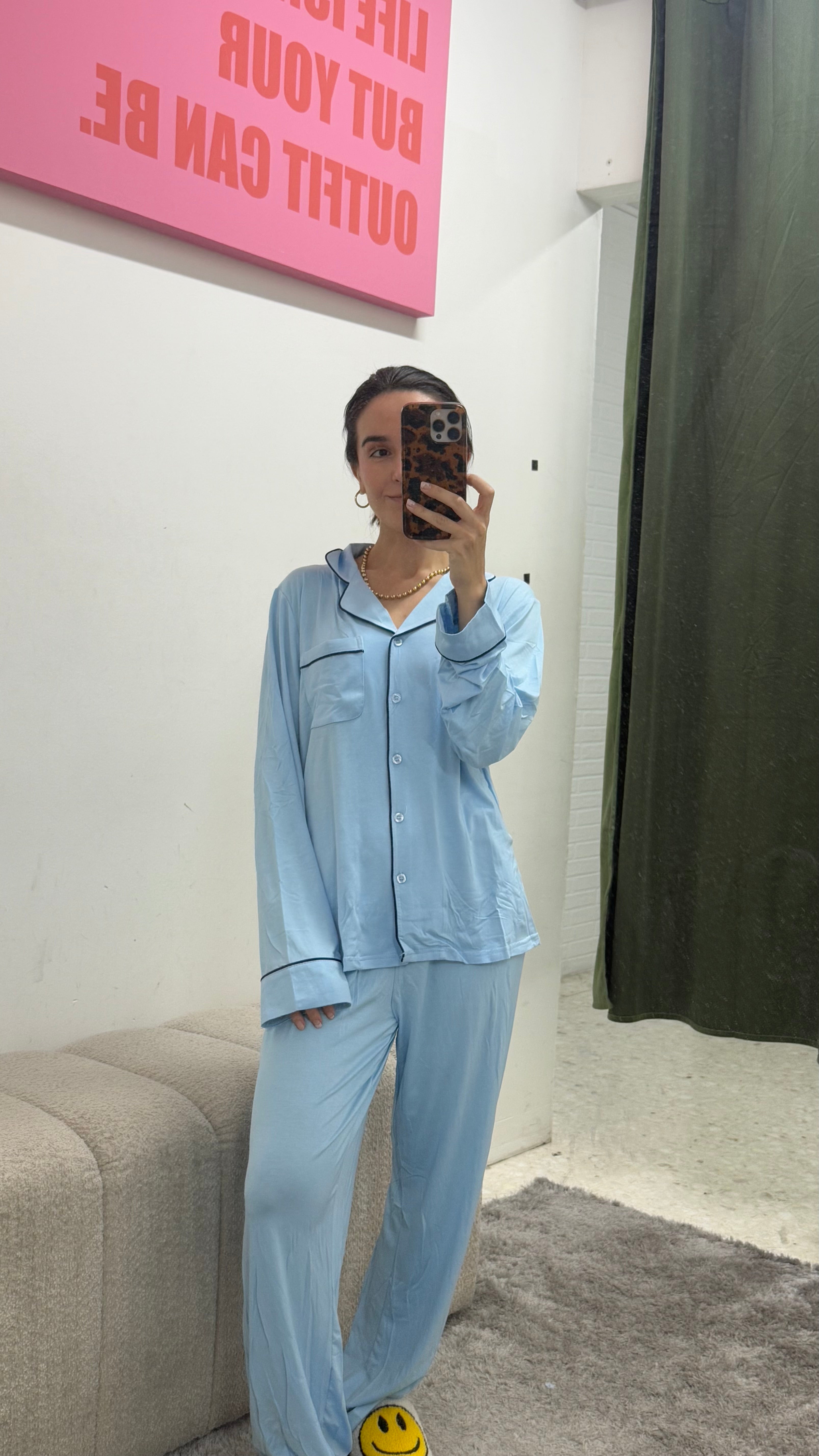 Solid Blue Pijamas
