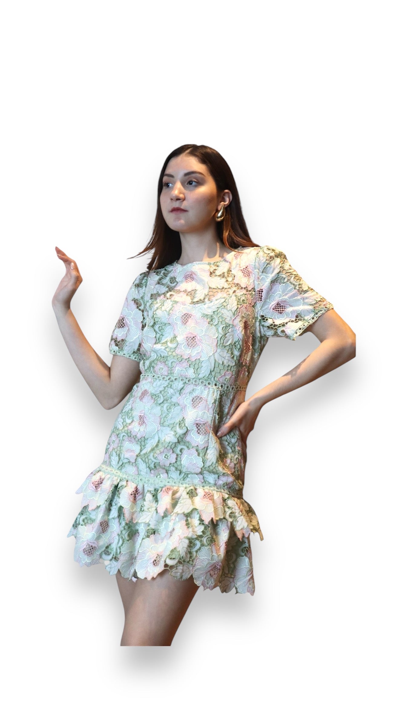 Peplum Flower Dress