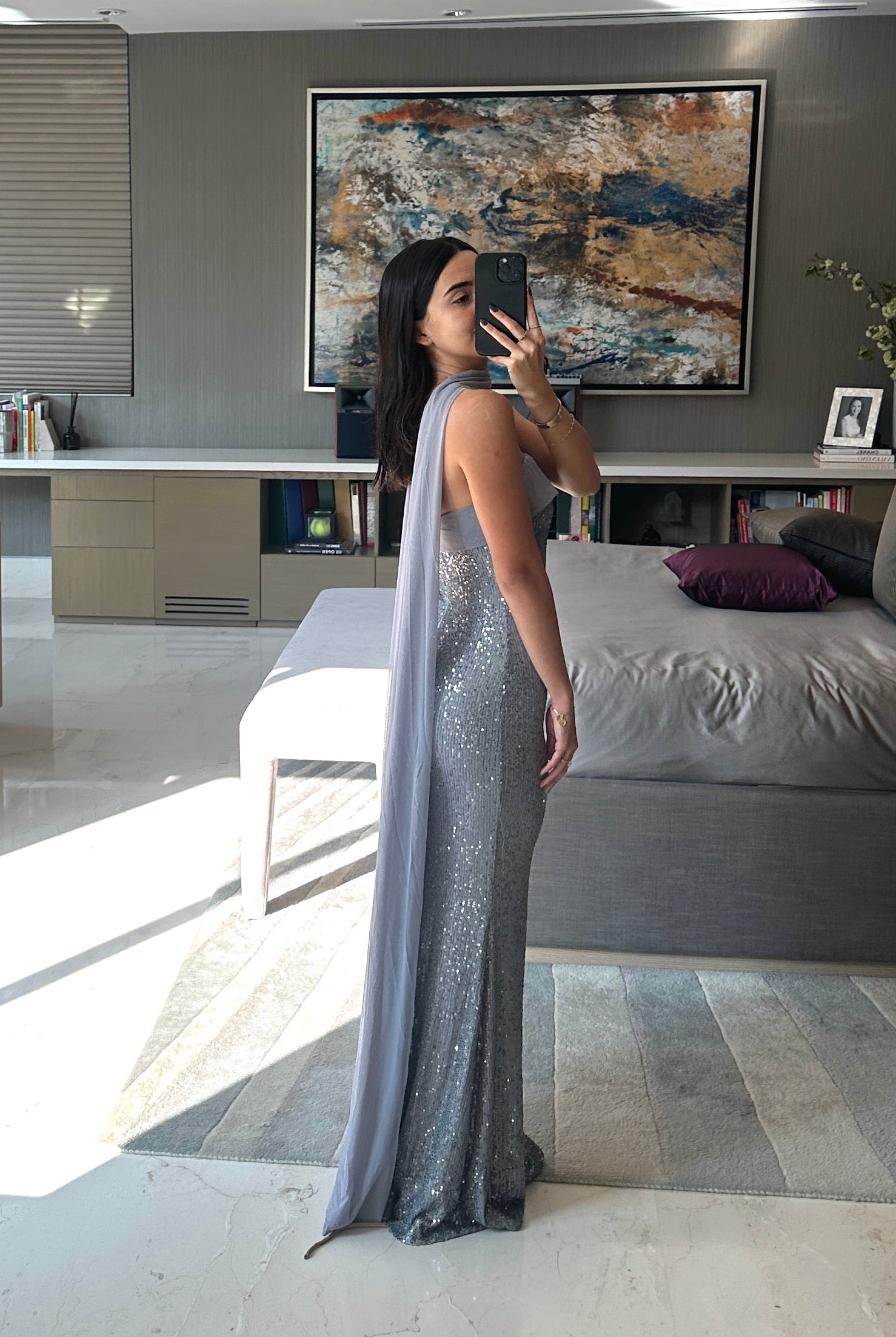 Isabelle Sequin Dress – Silver