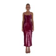 Vesina Midi Dress - Berry