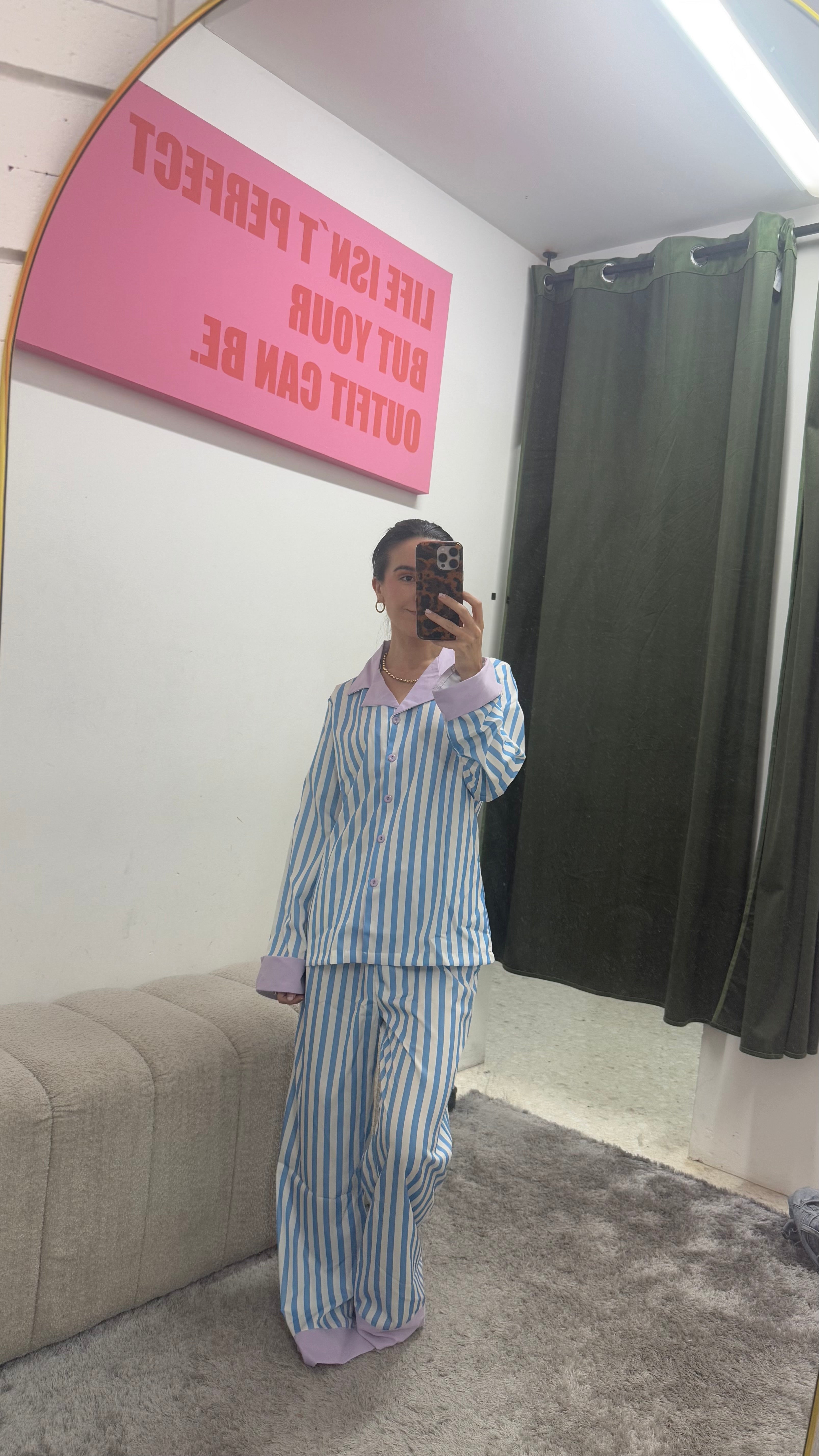 Blue Stripes & Purple Pijamas