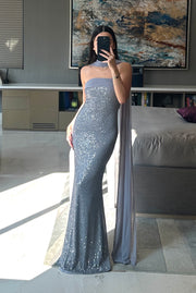 Isabelle Sequin Dress – Silver