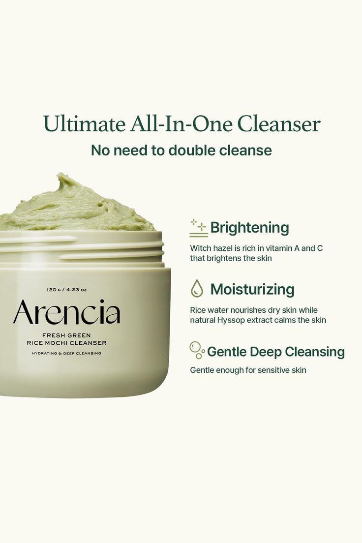 Arencia - Fresh Green Rice Mochi Cleanser 120g