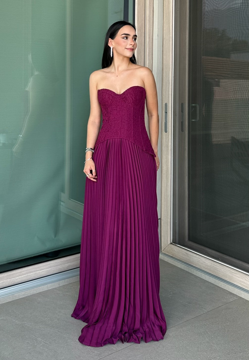 Danielle Corset Dress – Burgundy