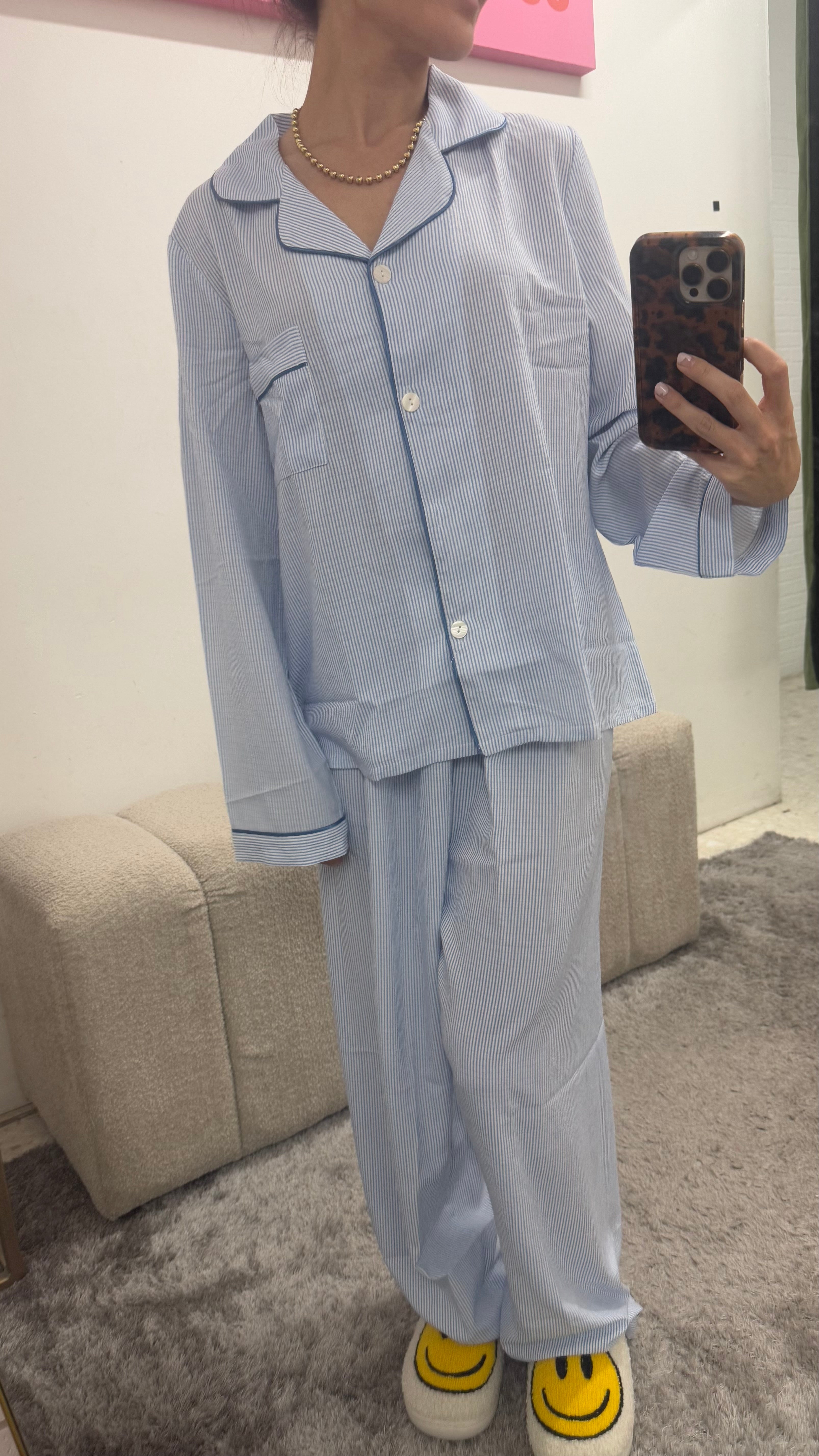 Rayon Blue Stripes Pijamas