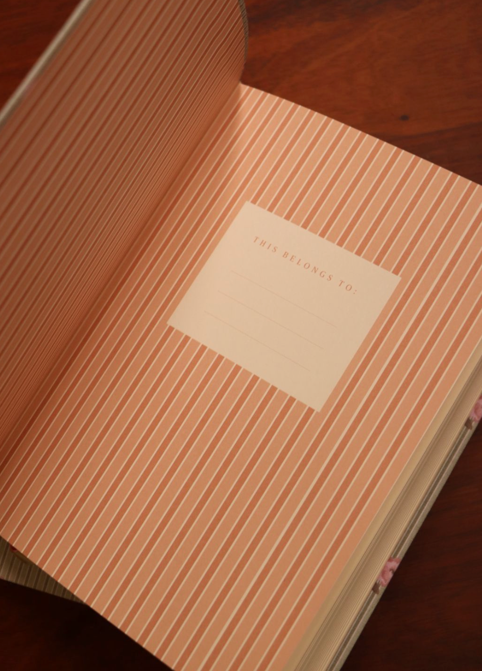Pink Stripe Floral Daily Planner