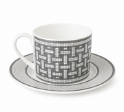 Set Taza Gris Diseño Geométrico