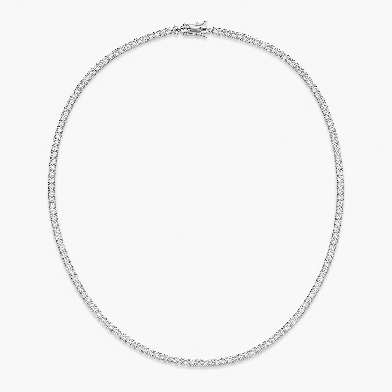 Tenis Necklace 3mm Oro Blanco 18K