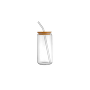 Vaso de Vidrio con Tapa Bambu