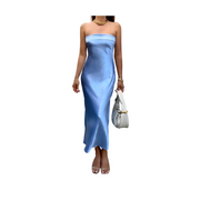 Leila Slip Dress - Blue