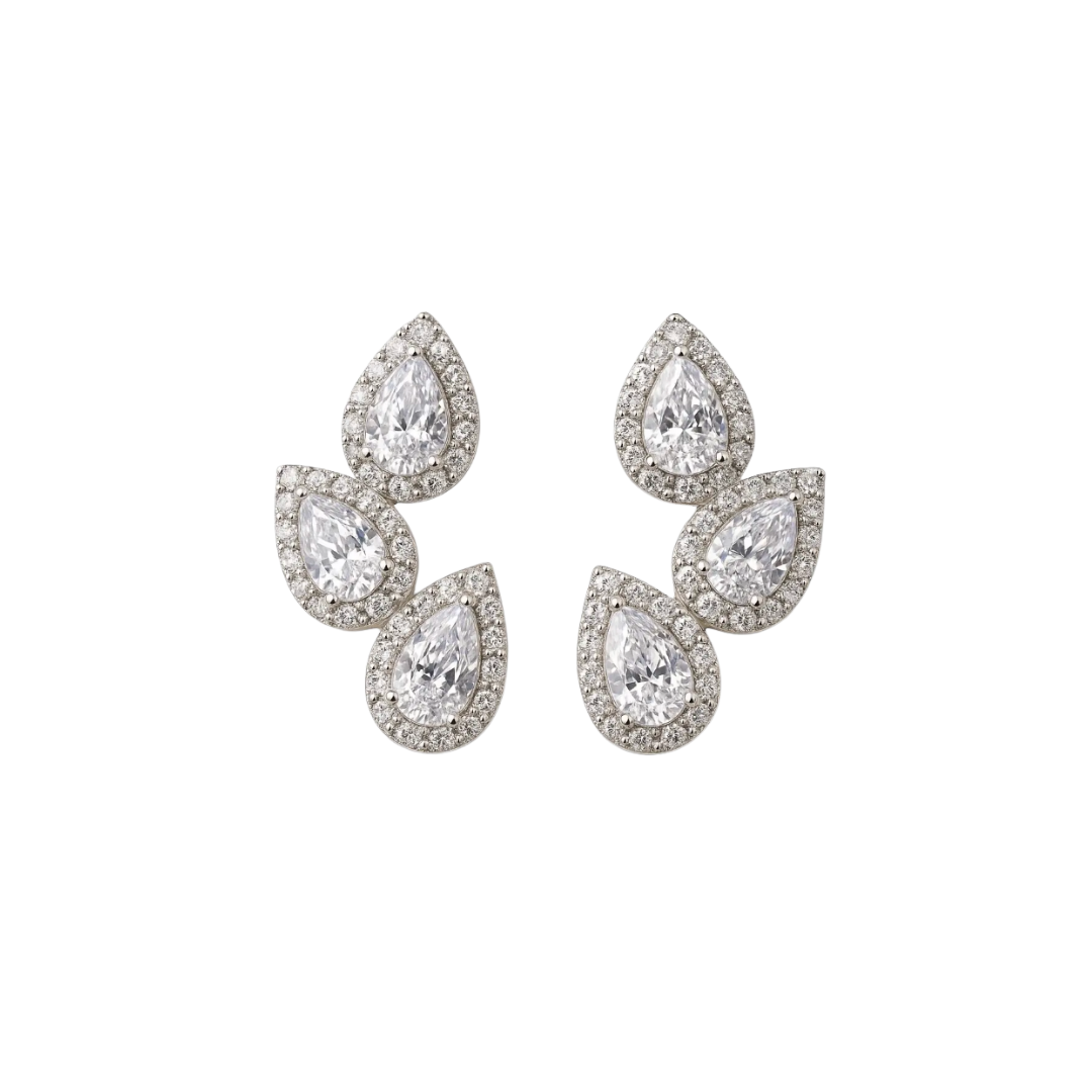Studs 3 Circonias - Silver