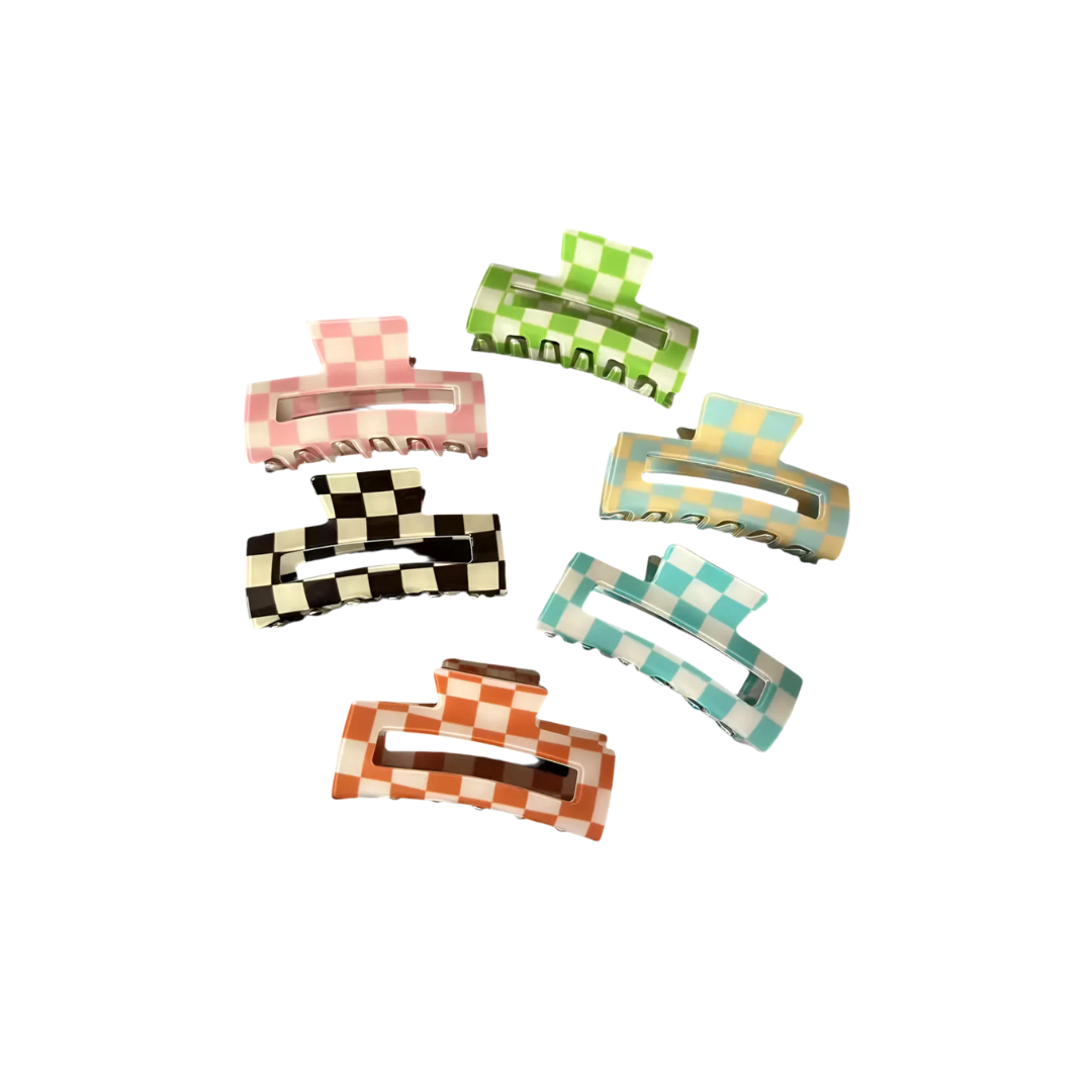 Check Board Hair Clips