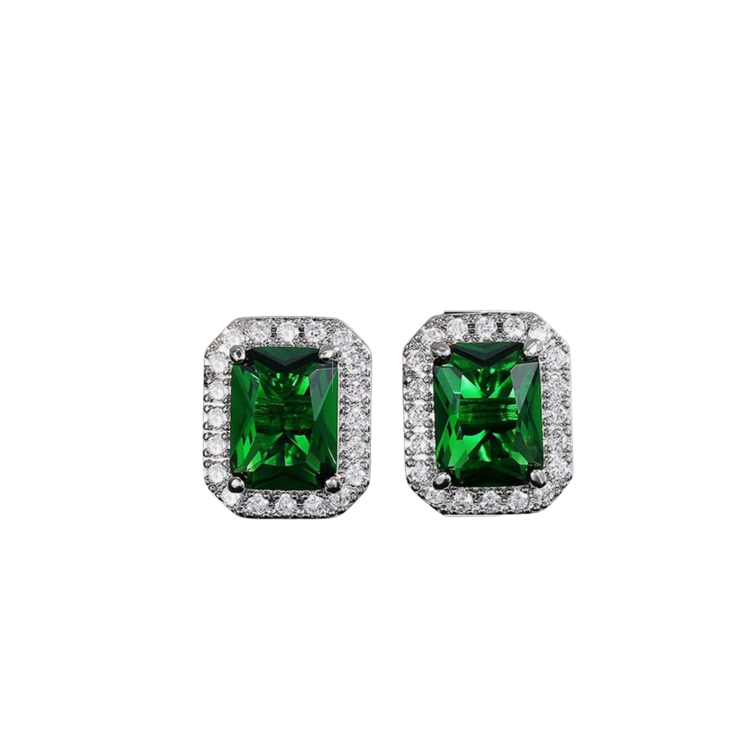 Emerald Studs Plata 925