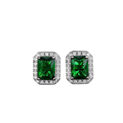 Emerald Studs Plata 925