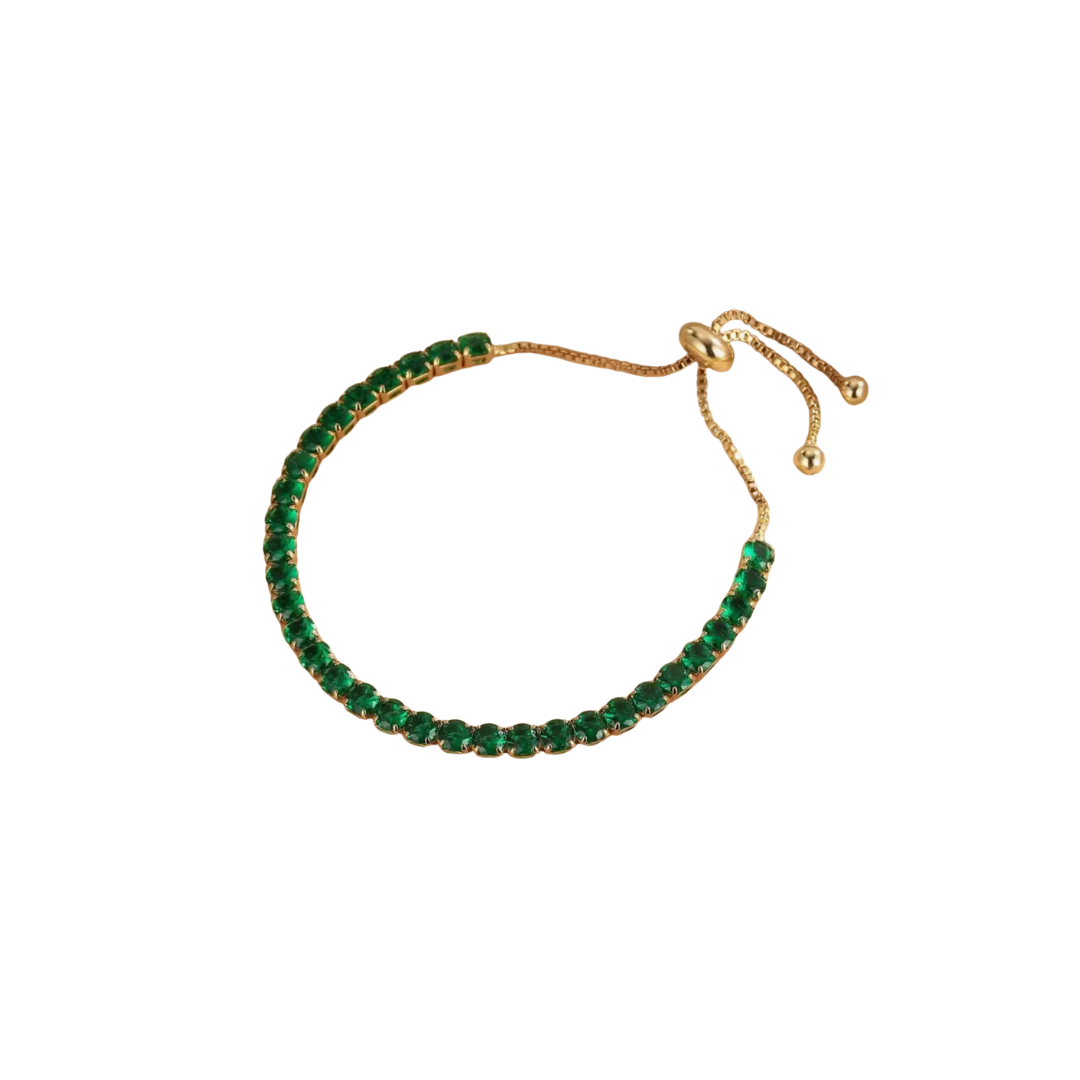 Tenis Bracelet Verde Ajustable