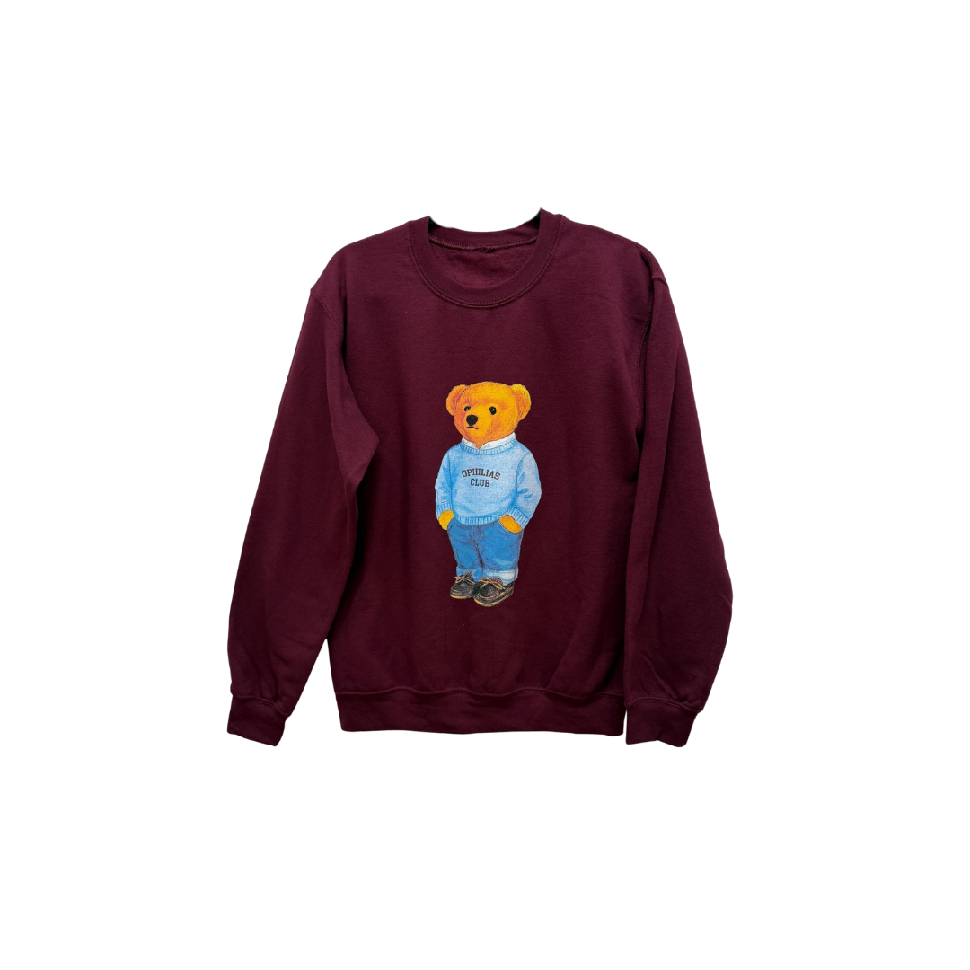 Bear Ophilias Club Hoodie - Wine