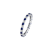 Anillo de Circonias Azul y Plata (Plata 925)