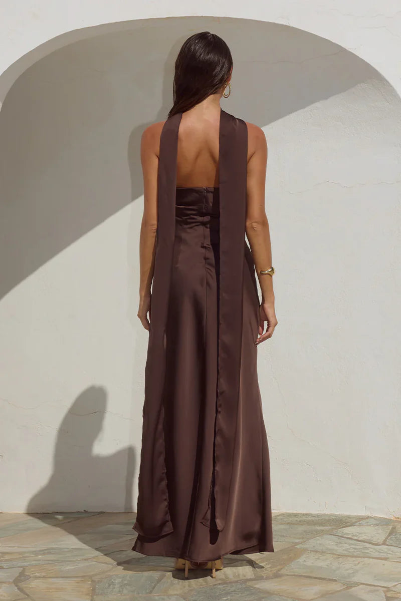 Madeleine Chocolate Maxi Dress