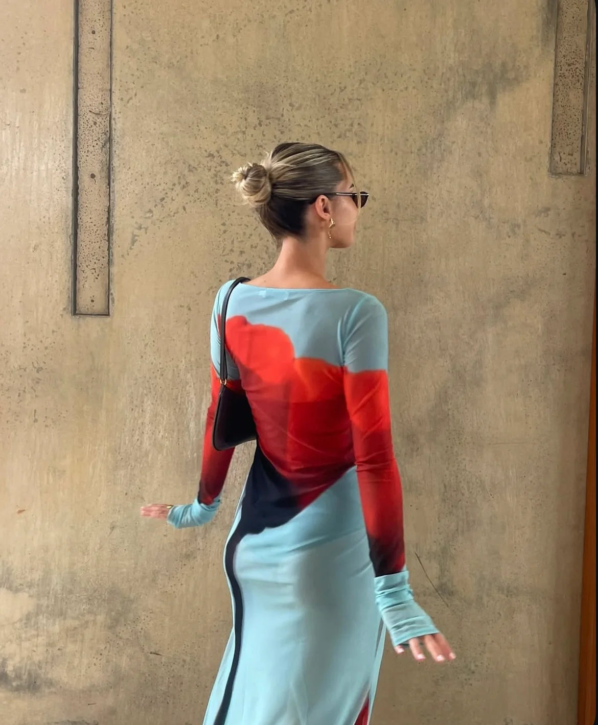 Long Sleeve Blue Cover Up