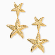 Arete chapa de oro 2 estrellas de mar textura