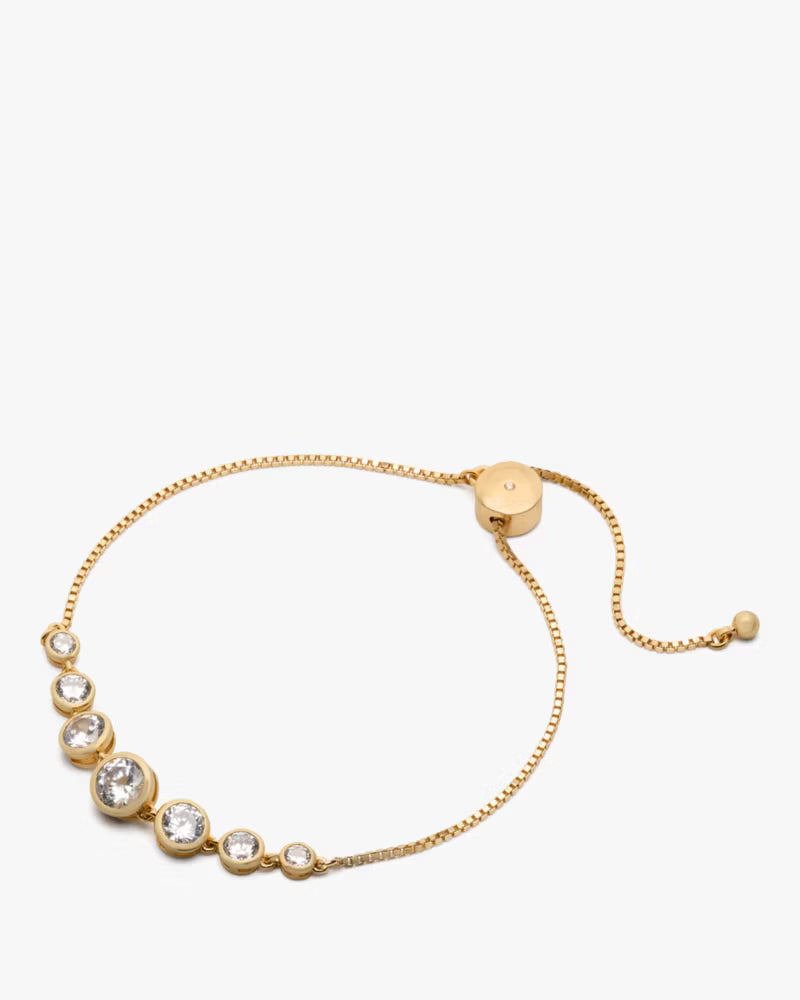 Pulsera chapa de oro 6 zirconias ovaladas