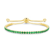 Pulsera Chapa De Oro Zirconia Verde RMB-41