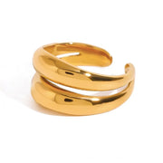 Anillo chapa de oro triple cruzado