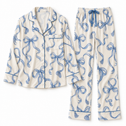 Blue Bow Pajama Set