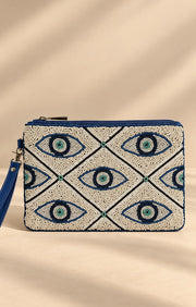 Blue Evil Eye Large Pouch