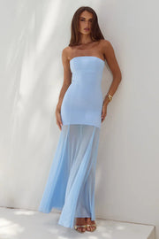 Remi Maxi Strapless Dress Baby Blue