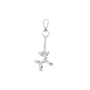 Silver Balloon Dog Keychain