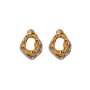 Aretes Asimetricos Dorados y Plateados
