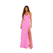 Carola Pink Ruffle Dress